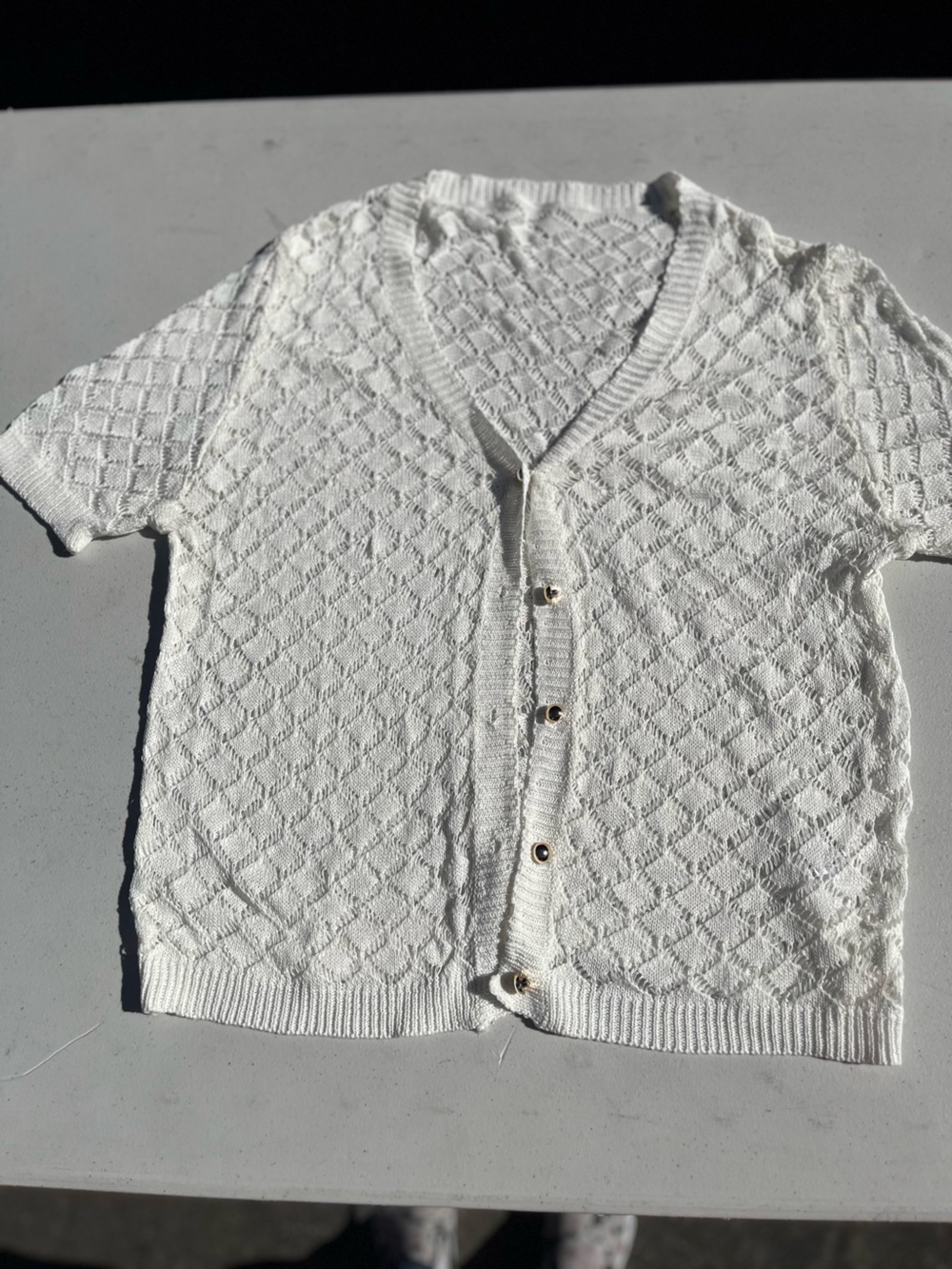 White Knit Button-Front Camisole Top